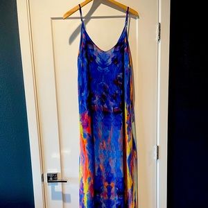 Blue patterned maxi dress